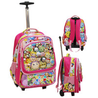 Jual Tas Trolley SD Tsum Tsum 5D Timbul Gagang Samurai Stainless - Pink Murah