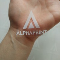 Jual Sticker Custom Vinyl Transparan / Bening Tinta Putih (Print & Cut) Murah