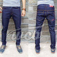 Jual CELANA JEANS PRIA SUPREME SLIM FIT BIRU DONGKER KEREN / BLUE BLACK Murah