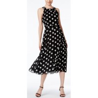 Jual tunik chiffon vintage / mini dress tanpa lengan thd polkadot retro Murah