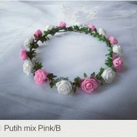 Jual FLower Crown Mahkota Bunga Gabus Mawar Daun Unik Aksesoris rambut Murah