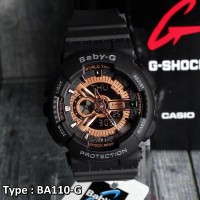 Jual Jam Tangan Casio Baby G BA110.G Full Black / Hitam Water resist / anti Murah