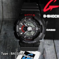 Jual Jam Tangan Casio Baby G BA110F Black/Hitam Digital Analog , Grade Murah