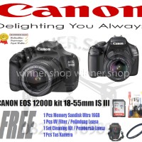 Kamera DSLR Canon EOS 1200D + Lensa 18-55mm III