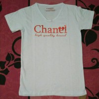 Jual Kaos / T'Shirt Letter Channel Foil Black and White Murah