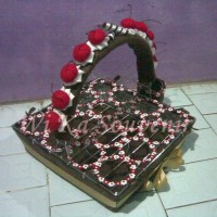 Jual KERANJANG AQUA -AIR MINERAL FLANEL CHERRY CHOCOLATE Murah