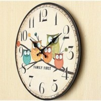 Jual Jam Dinding Bulat Burung Hantu Murah