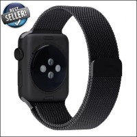 Jual Strap Jam Luxury Milanese Stainless Apple Watch 42mm - Black H288 Murah