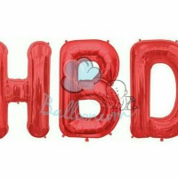 Jual Balon Foil Huruf HBD Merah size 40cm Murah