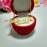 Kalung Nama Kalung Ukir Nama Lapis Emas Kalung Cewek Kado Ulang Tahun