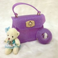 Jual Tas Wanita | Tas Import | Furla Mini Jelly Purple Glitter Murah