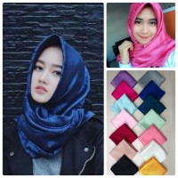 Jual Fashion muslim Scarf Hijab Jilbab Segiempat Satin Emboss Murah