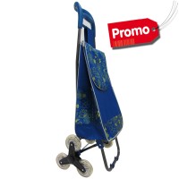 Jual Tas Keranjang Belanja Troli Lipat 3 Roda Motif Bunga Biru Trolley Bag Murah