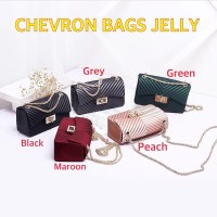 Jual Tas wanita cewek branded fashion import mini imut Chevron Bags Jelly Murah