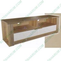 meja rak tv coklat putih besar orbitrend miami 140 cm cicilan bandung