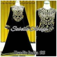 Gamis Dress Abaya Bordir Arab India Hitam
