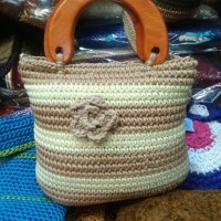 Tas Rajut jinjing Bunga - Hand Bag Wanita - Souvenir Jogja Harga Murah