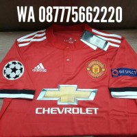 Jual JERSEY MANCHESTER UNITED HOME FULL PATCH UCL NEW SEASON 2017/2018 Murah