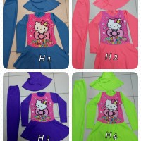 BAJU RENANG ANAK SD CEWEK MUSLIM HELLO KITTY