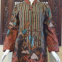 Jual Atasan Blouse Batik Wanita Lengan Panjang Motif Gradasi Pekalongan 214 Murah