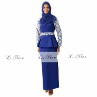 Jual Gamis peplum terusan couple biru for mom#brand Lnice-import Murah