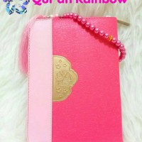 Jual Al Quran Rainbow Fatimah Zipper Pelangi Free Tasbih Cantik Warna Pink Murah