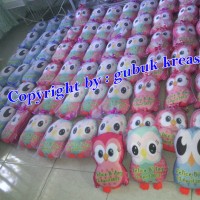 Jual souvenir ultah bantal owl tinggi/ bs desain souvenir pernikahan Murah