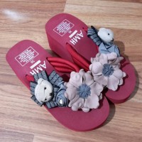 Jual Sandal sponge bear n flower import Murah