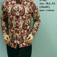Jual Kemeja batik pria slimfit modern lengan panjang D 362 Murah