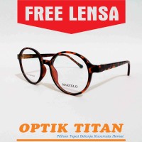 Jual Frame Kacamata Minus Bulat Besar Anti UV 1614 Leopard Terbaru Murah