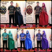 Jual Batik Couple / Gamis / Batik Sarimbit zigzag gamis Murah