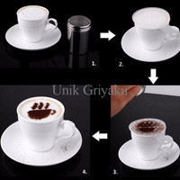 Jual Cetakan Latte cetakan kopi coffee printing cappuccino model 1set=16pcs Murah
