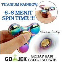 Jual Fidget Hand Spinner TITANIUM RAINBOW TRI BUBBLE (6~7 MENIT Time Spin) Murah