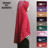 Hijab/Jilbab Khimar Pet Mahkota Payet