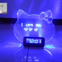 Jual UA JAM DIGITAL PAPAN TULIS NYALA LED HELLO KITTY MEMO BOARD Murah