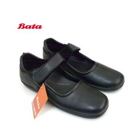BATA 6064 Sepatu Pantofel Flat Wanita Kreket & Slip On Warna Hitam