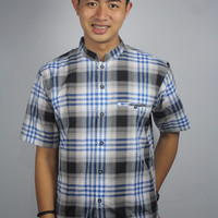 Baju Koko Muslim Pria Warna Biru Premium Kualitas Terbaik/ Unik
