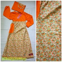 baju Muslim/gamis anak set jilbab Qrana size 5