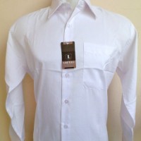 Jual Kemeja Putih Polos Lengan Panjang Semi Slim Fit Murah