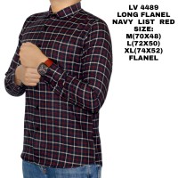 KEMEJA PRIA FLANEL VOX NAVY & RED LIST WHITE