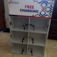 Lemari Almari Kotak Charger HP Akrilik 6 Kotak