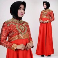 Baju Lebaran Dress Dian Pelangi Merah cabe
