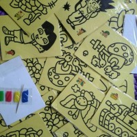 Jual Mainan edukasi mewarnai pasir warna size small Murah