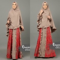Gamis Pesta & Khimar Original Branded CELLIA By QUEENALABELS
