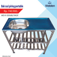 Bak Cuci Piring - Kitchen Sink Kaki Meja Rak Portable Welden 91PK2