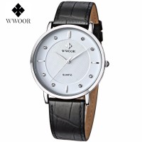 Jam Tangan Kulit Pria WWOOR 8811 Black White