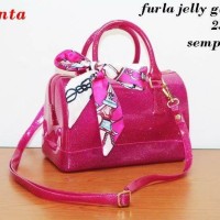 Tas Cewek Furla jelly speedy glitter