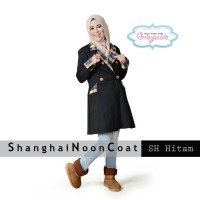 Jual Baju Muslim Wanita Blazer Muslimah Hitam Shanghai Coat Murah