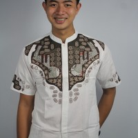 Baju koko pria bordir EQ126 Putih