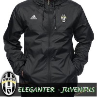 Jual jaket hoodie juventus eleganter black waterproof Murah